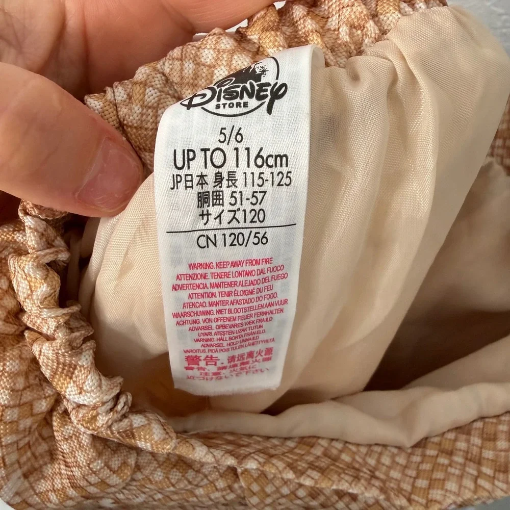Disney Store Moana Costume Skirt Kids Size 5/6 Tapa Print Floral Tassels Brown - Picture 4 of 4